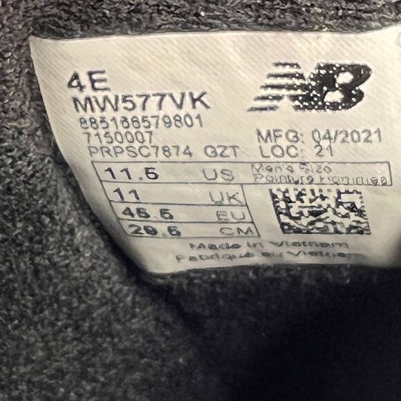 New Balance Mens MW577VK Black 577 V1 Hook And Loop Size 11.5 EEEE Walking Shoes - Picture 9 of 9